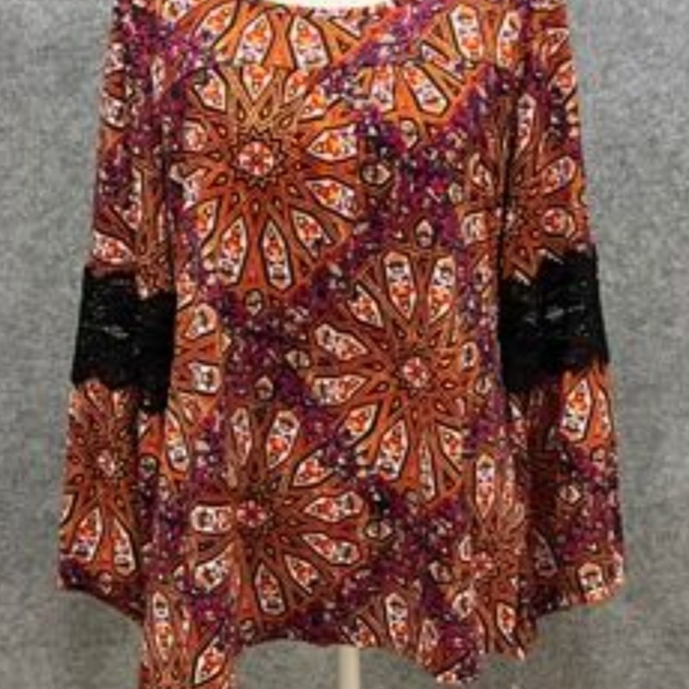 Hannah Vibrant Orange and Purple Blouse